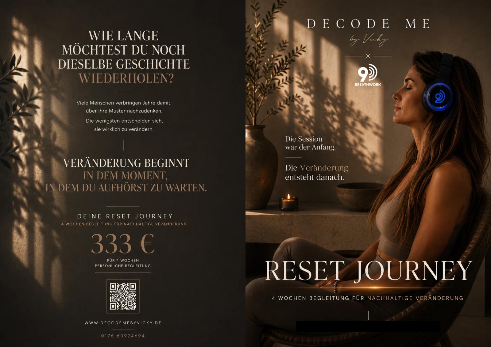 Reset Journey Flyer – 4 Wochen Begleitung für nachhaltige Veränderung